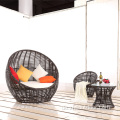 Schwarzer Rattan Day Bett Garten Aluminium Daybett